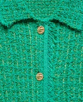 Mango Women's Pocket Tweed Cardigan