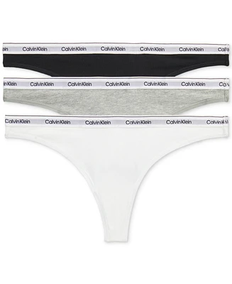 Calvin Klein Women's Modern Logo 3-Pack Thong Underwear QD5209