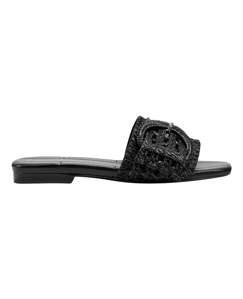 Marc Fisher Women's Loree Square Toe Slip-On Flat Sandals