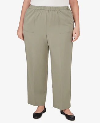 Alfred Dunner Plus Tuscan Sunset Twill Average Length Pant