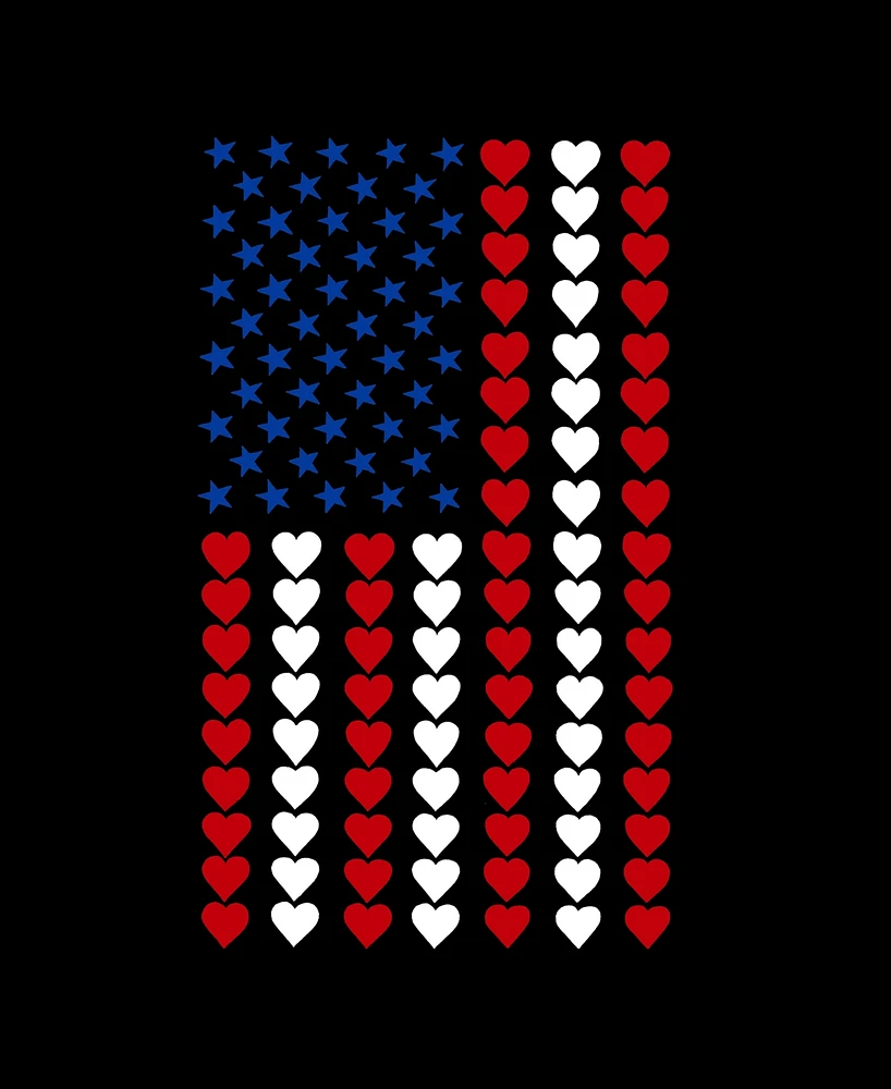 La Pop Art Women's Word Heart Flag V-Neck T-Shirt