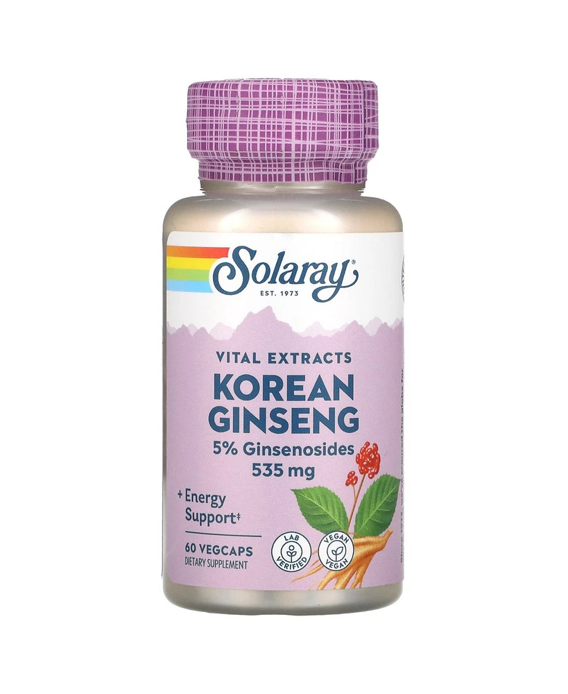 Solaray Korean Ginseng Vital Extracts 535 mg - 60 Vegcaps - Assorted Pre