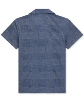 Guess Big Boys Indigo Dobby Short-Sleeve Cotton Shirt - Dimw