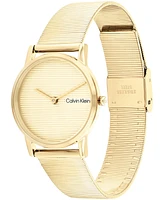 Calvin Klein Women's Ck Feel Gold-Tone Stainless Steel Mesh Watch 30mm