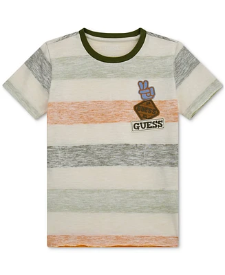 Guess Big Boys Striped Cotton Logo Applique T-Shirt - Sg