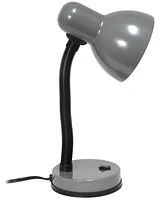 Creekwood Home Essentix 14.25" Traditional Fundamental Metal Desk Task Lamp, Bowl Shaped Shade with Flexible Gooseneck