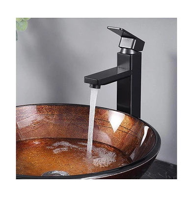 Yescom Aquaterior 1 Hole Bathroom Faucet Tall Cold & Hot Water for Countertop Vessel Sink Orb