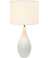 Creekwood Home Essentix 18.11" Traditional Standard Ceramic Dewdrop Table Desk Lamp with Matching Fabric Shade