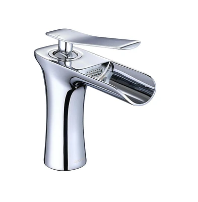 Yescom Aquaterior Single Handle Bathroom Faucet Waterfall Spout Mixer Tap Basin Lavatory Faucet Chrome (Cupc Nsf)