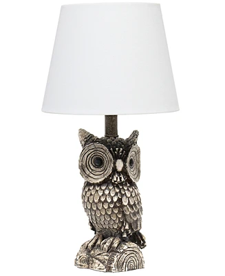 Simple Designs Woodland 19.85" Tall Contemporary Polyresin Night Owl Novelty Bedside Table Desk Lamp