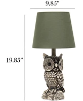 Simple Designs Woodland 19.85" Tall Contemporary Polyresin Night Owl Novelty Bedside Table Desk Lamp