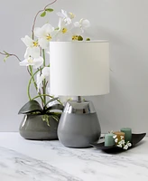 Simple Designs 14" Tall Modern Contemporary Two Toned Metallic Gold and White Metal Bedside Table Desk Lamp