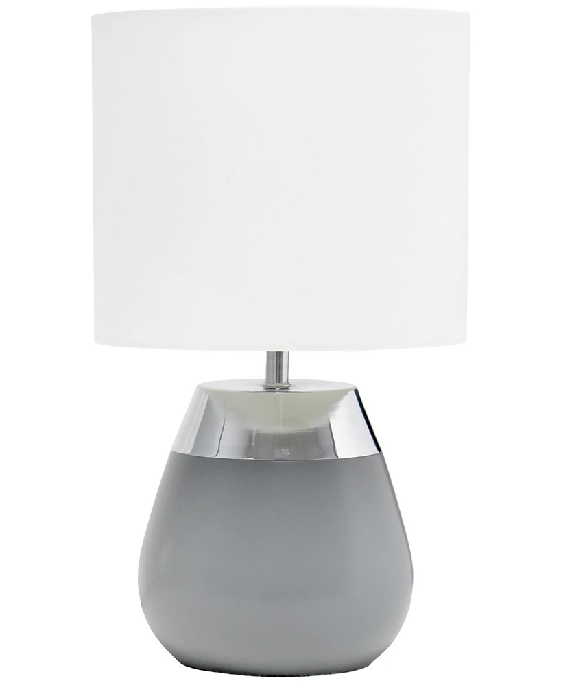 Simple Designs 14" Tall Modern Contemporary Two Toned Metallic Gold and White Metal Bedside Table Desk Lamp