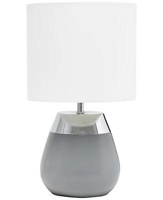 Simple Designs 14" Tall Modern Contemporary Two Toned Metallic Gold and White Metal Bedside Table Desk Lamp