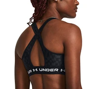 Under Armour Women's Printed Cross-Back Medium Impact Sports Bra