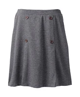 Lands' End Women's School Uniform Ponte Button Front Skort Above the Knee