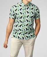 Ben Sherman Men's Art Deco Print Short Sleeve Shirt