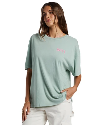 Roxy Juniors' Cotton Bring The Good Vibes Crewneck Tee