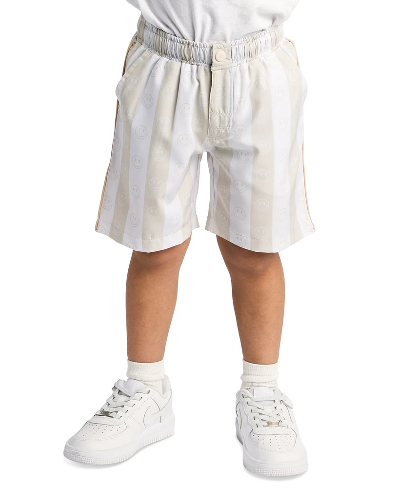 Sovereign Code Toddler & Little Boys Trey Striped Smile-Print Swim Trunks