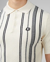 Ben Sherman Men's Crinkle Cotton Stripe Polo Shirt