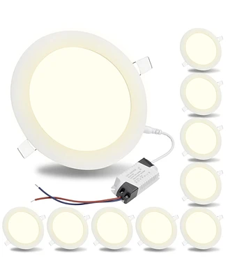 Yescom 10pcs 12W Round Led Recessed Ceiling Panel Down Lights Bulb Lamp For Indoor Home