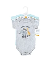 Hudson Baby Boys Cotton Bodysuits, Pumpkin Truck, 3-6 Months