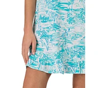 Cuddl Duds Women's Sleeveless Ruffled Printed Chemise