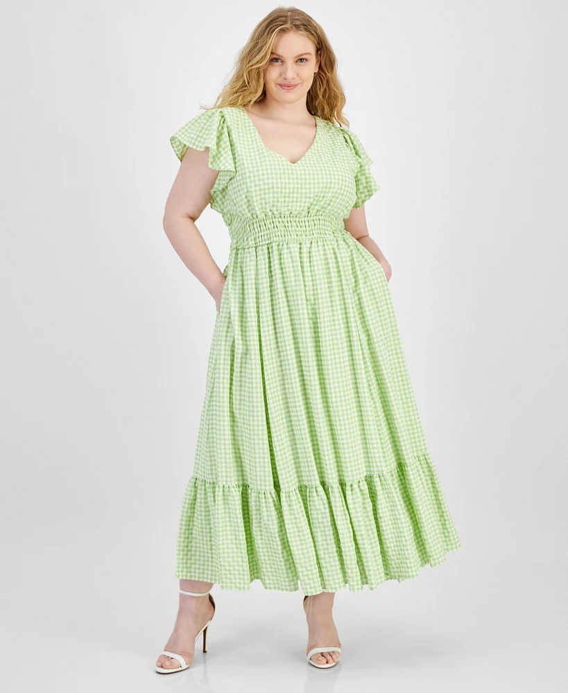 Taylor Plus Gingham A-Line Dress