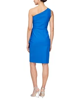 Alex Evenings Women's One-Shoulder Side-Draped Dress