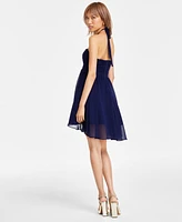 City Studios Juniors' Ruched High-Low Mini Dress