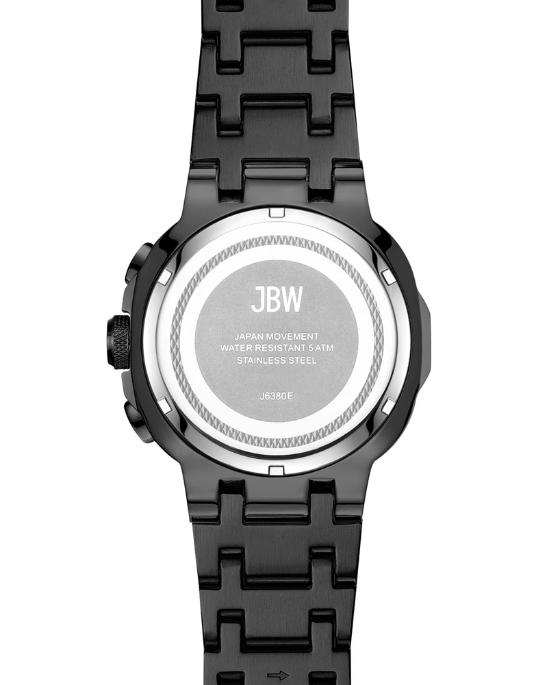 Jbw Men's Heist Multifunction Black Stainless Steel Watch, 45mm