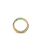 Swarovski Multicolored Baguette Cut Gold-Tone Plated Matrix Ring