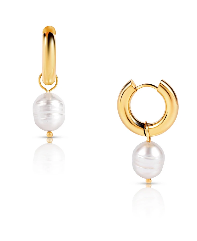 Ellie Vail Melrose Mini Hoop Pearl Earring