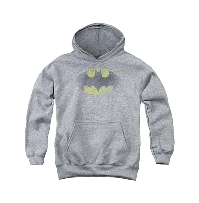 Batman Boys Youth Faded Logo Pull Over Hoodie / Hooded Sweatshirt