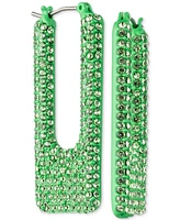 Karl Lagerfeld Paris Color-Coated Pave Square Hoop Earrings