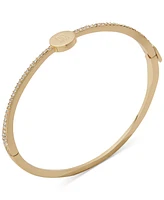 Dkny Gold-Tone Pave Logo Thin Bangle Bracelet