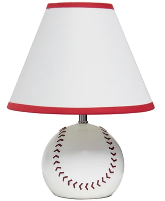 Simple Designs SportsLite 11.5" Tall Athletic Sports Baseball Base Ceramic Bedside Table Desk Lamp
