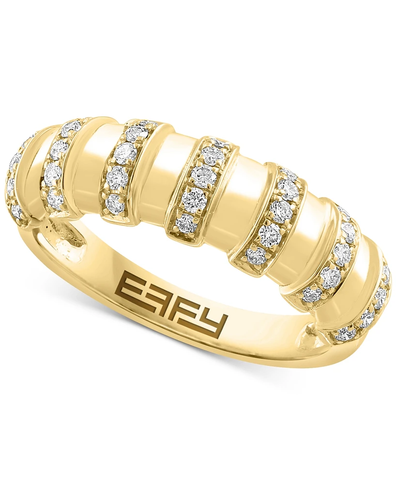 Effy Diamond Multirow Statement Ring (1/3 ct. t.w.) in 14k Gold