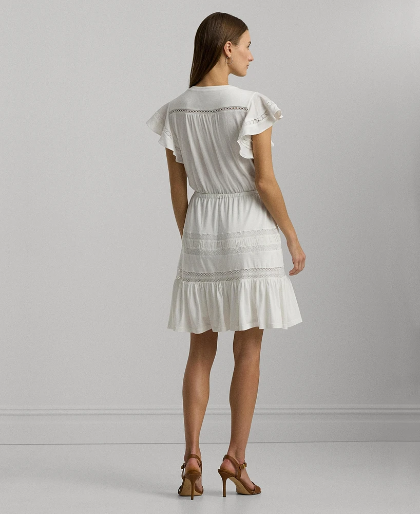 Lauren Ralph Women's Flutter-Sleeve Fit & Flare Dress
