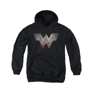 Wonder Woman Boys 84 Youth Static Logo Pull Over Hoodie / Hooded Sweatshirt