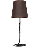 Creekwood Home Priva 19" Contemporary Metal Winding Ivy Table Desk Lamp with Brown Fabric Shade
