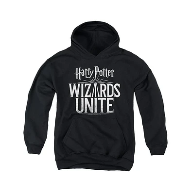 Harry Potter Boys Wizards Unite Youth Logo Pull Over Hoodie / Hooded Sweatshirt