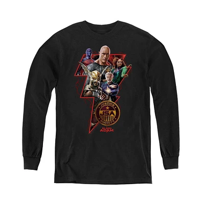 Black Adam Boys Youth Character Bolt Long Sleeve Sweatshirt