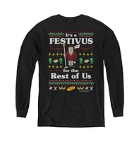 Seinfeld Boys Youth Festive Festivus Long Sleeve Sweatshirt