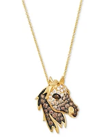 Le Vian Chocolate Ombre Diamond Horse Adjustable 20" Pendant Necklace (1/2 ct. t.w.) in 14k Gold