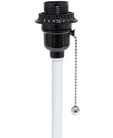 Creekwood Home Oslo 19.5" Contemporary Bedside Standard Metal Table Desk Lamp with White Drum Fabric Shade