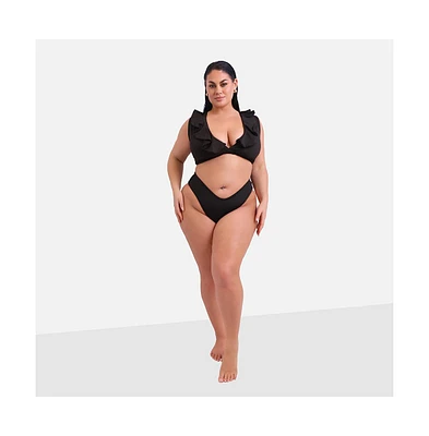 Rebdolls Plus Size Splash Ruffle Bikini Top