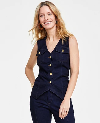 I.n.c. International Concepts Women's Button-Front Vest, Created for Macy's