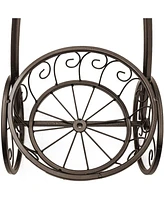 Sorbus Flower Cart Pot Display Rack - Bronze