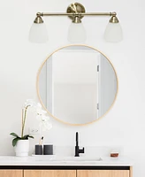 Lalia Home Essentix Traditional Three Light Metal and Translucent Glass Shade Vanity Uplight Downlight Wall Mounted Fixture